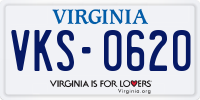 VA license plate VKS0620