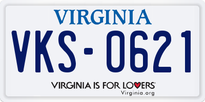 VA license plate VKS0621