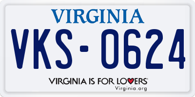 VA license plate VKS0624