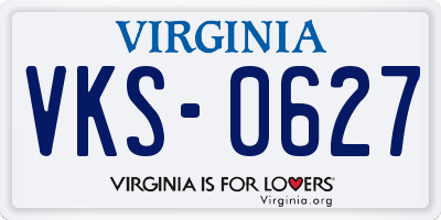 VA license plate VKS0627