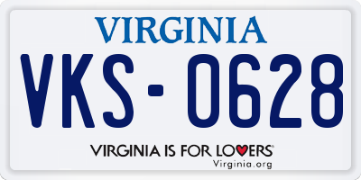 VA license plate VKS0628