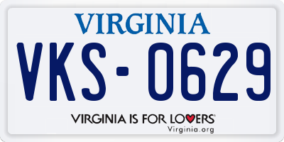 VA license plate VKS0629