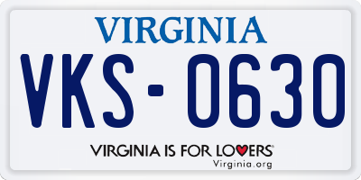 VA license plate VKS0630