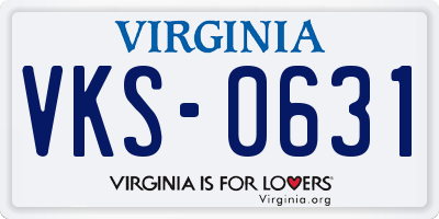 VA license plate VKS0631