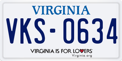 VA license plate VKS0634