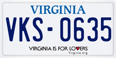 VA license plate VKS0635