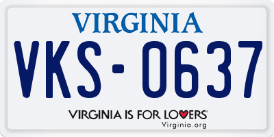 VA license plate VKS0637