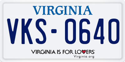 VA license plate VKS0640