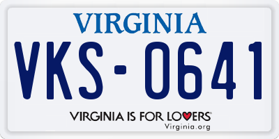 VA license plate VKS0641