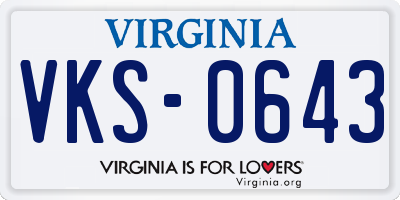 VA license plate VKS0643