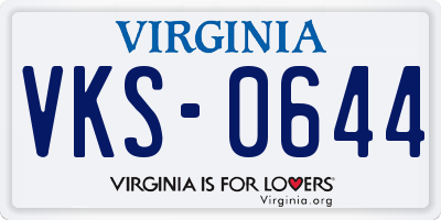 VA license plate VKS0644