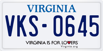 VA license plate VKS0645