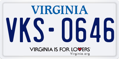 VA license plate VKS0646