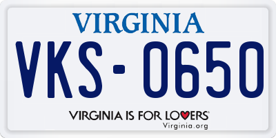 VA license plate VKS0650