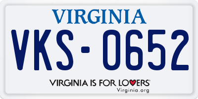 VA license plate VKS0652