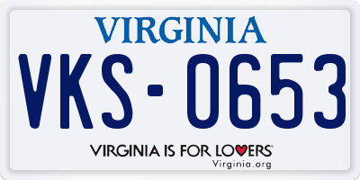 VA license plate VKS0653
