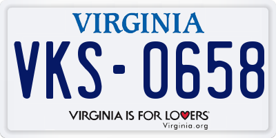 VA license plate VKS0658