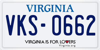 VA license plate VKS0662