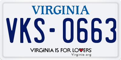 VA license plate VKS0663