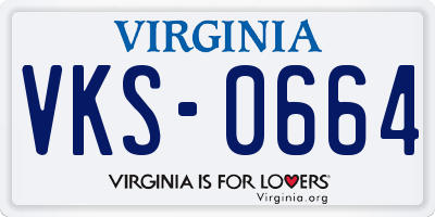VA license plate VKS0664