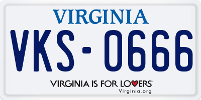VA license plate VKS0666