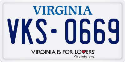 VA license plate VKS0669