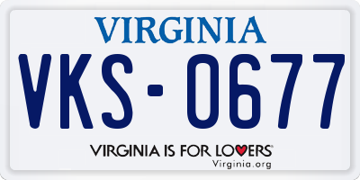 VA license plate VKS0677