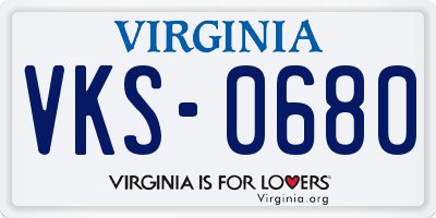 VA license plate VKS0680