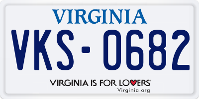 VA license plate VKS0682