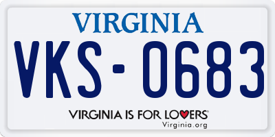 VA license plate VKS0683