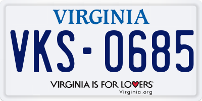 VA license plate VKS0685