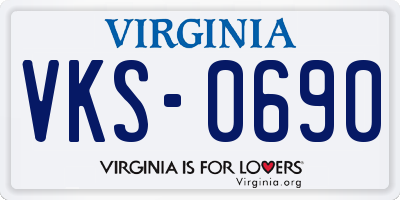 VA license plate VKS0690