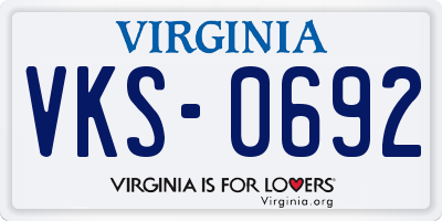 VA license plate VKS0692