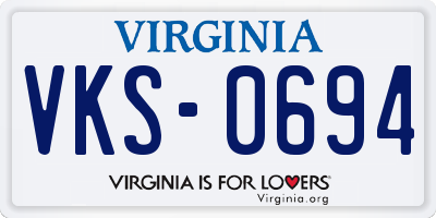 VA license plate VKS0694