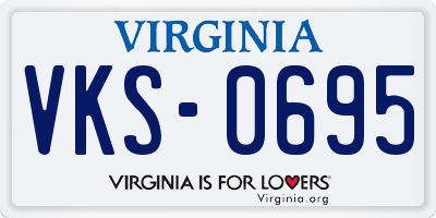VA license plate VKS0695