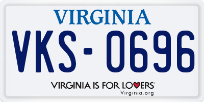 VA license plate VKS0696