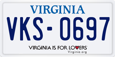 VA license plate VKS0697