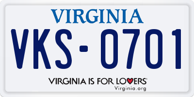 VA license plate VKS0701