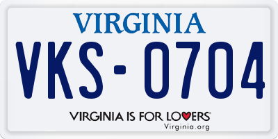VA license plate VKS0704