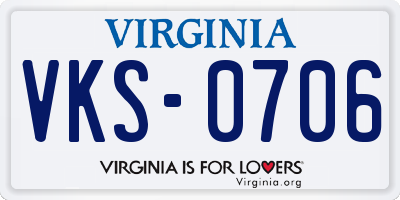 VA license plate VKS0706
