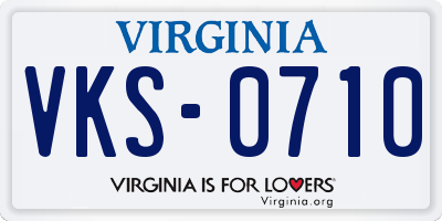 VA license plate VKS0710