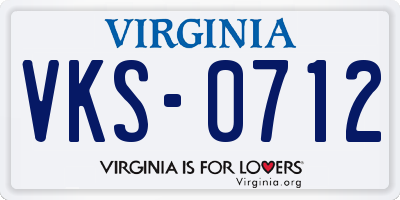 VA license plate VKS0712