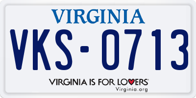 VA license plate VKS0713