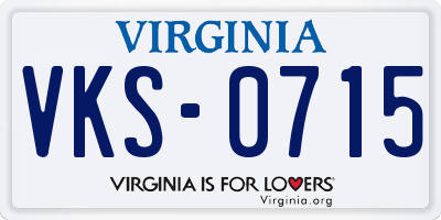 VA license plate VKS0715