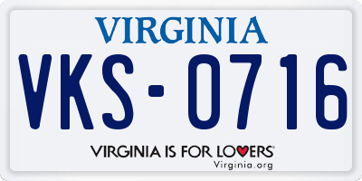 VA license plate VKS0716