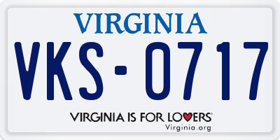 VA license plate VKS0717