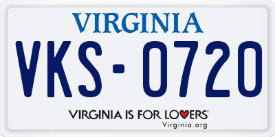 VA license plate VKS0720
