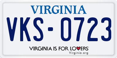 VA license plate VKS0723