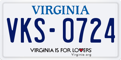 VA license plate VKS0724