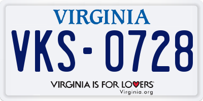VA license plate VKS0728